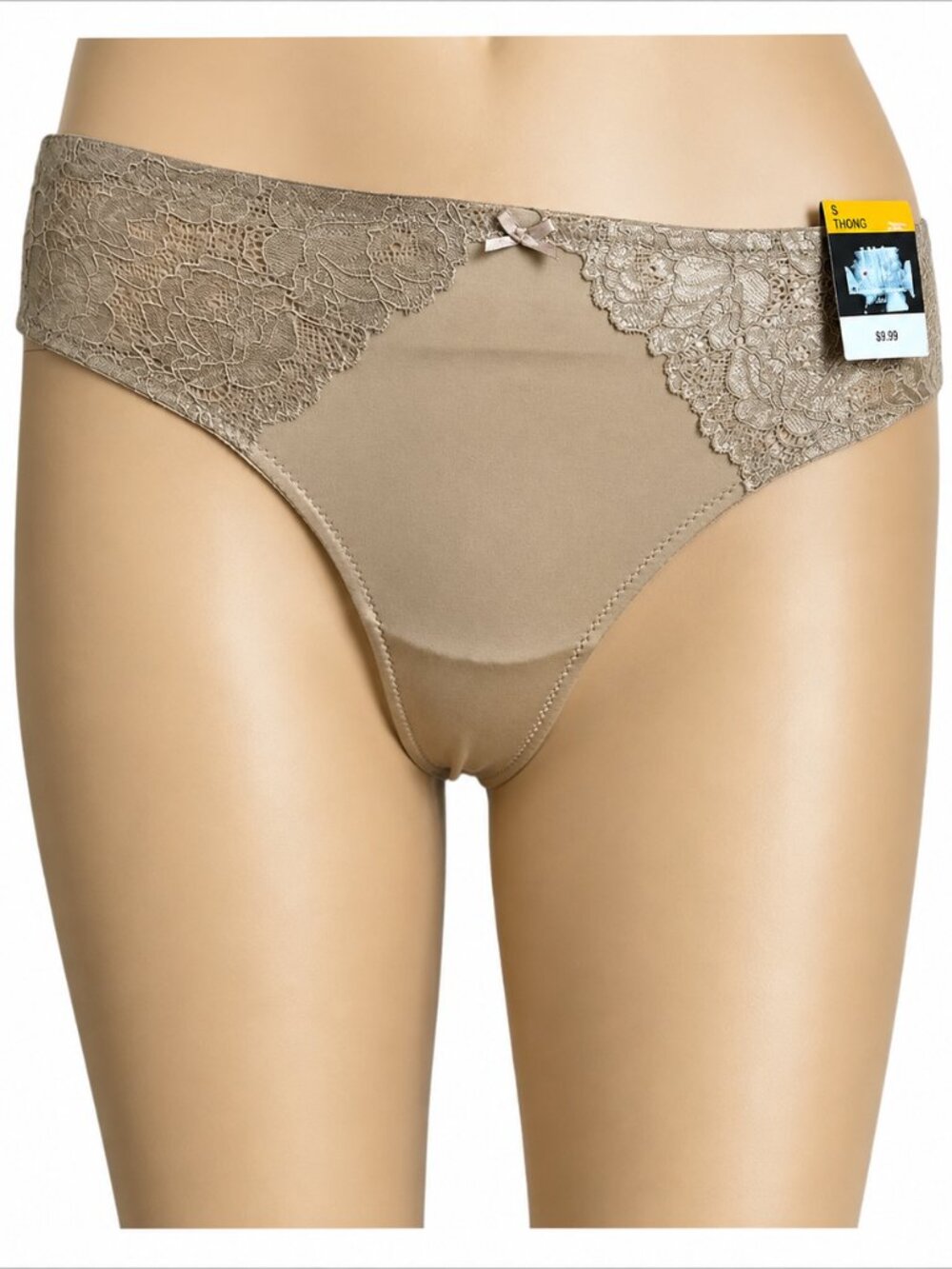 INC International Concepts Taupe Dream Small Lace Thong
